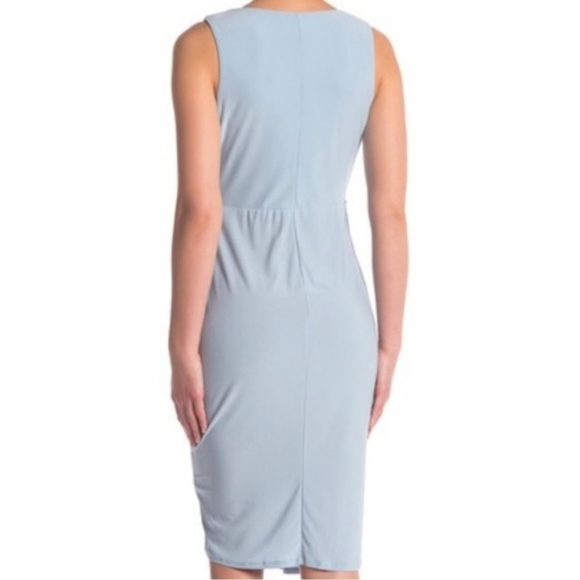 Light Blue Stretch Tie Waist Midi Dress (Size Small) - Picture 2 of 10